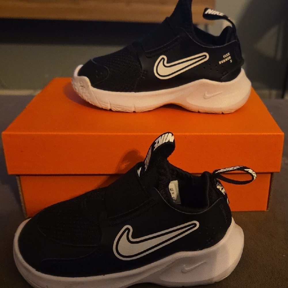 Nike Kids Black Sneakers with White Accents